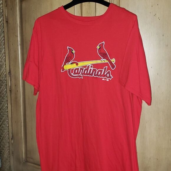 St Louis Cardinals MLB Graphic Tee Red Majestic Mens Size XL - Picture 2 of 7
